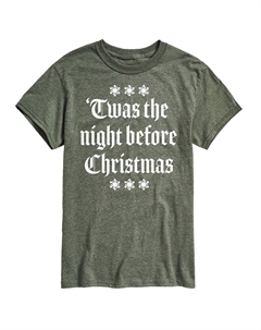 Мужская футболка с рисунком Twas The Night Before Christmas, цвет Dark Green Licensed character