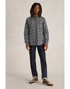 Рубашка из 100% хлопка с цветочным принтом и волнистым узором, черный White stuff