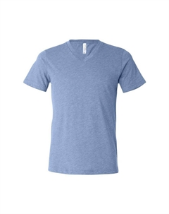 Футболка Bella + Canvas Triblend с короткими рукавами и V-образным вырезом, цвет Blue Triblend Bella+canvas