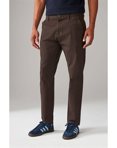Узкие эластичные брюки чиносы, коричневый Next