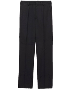 Широкие шерстяные брюки, серый Prada