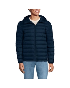 Мужской легкий пуховик Lands End с капюшоном, цвет Radiant Navy Lands' end