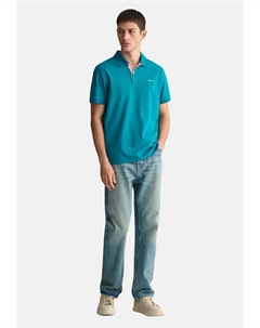 Поло CONTRAST RUGGER, зеленый Gant