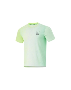 Футболка из коллекции Running, мужская, холодная, зеленая, флуоресцентная, желтая и зеленая, с принтом снизу, желтый Li-ning