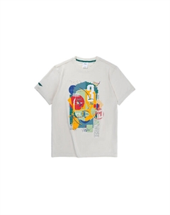 Спортивная баскетбольная коллекция футболка мужская заварной крем пепельный, кремовый Li-ning