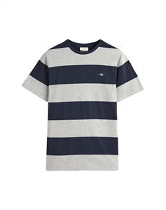 Полосатая футболка с овальным вырезом, серый Gant