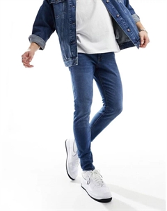 Голубые зауженные джинсы Pete Jack & jones