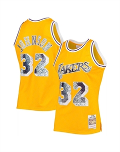 Мужская майка Magic Johnson Gold Los Angeles Lakers 1984-85 Hardwood Classics в честь 75-летия Diamond Swingman Mitchell and ness