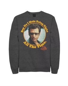 Мужской свитшот-пуловер «Парк Юрского периода: Ненавижу быть правым всегда» Licensed character