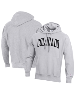 Мужской пуловер с капюшоном обратного переплетения Heathered Grey Colorado Buffaloes Team Arch Champion