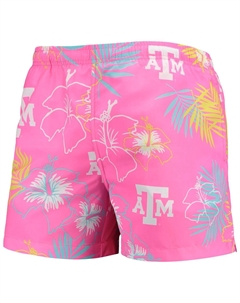 Мужские розовые плавки с неоновым цветочным принтом Texas A&M Aggies Foco