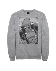 Мужской свитшот в полоску в полоску Дэдпула в оттенках серого Marvel