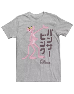 Мужская футболка с графическим логотипом Pink Panther Kanji Portrait Licensed character