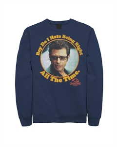 Мужской свитшот-пуловер «Парк Юрского периода: Ненавижу быть правым всегда», синий Licensed character