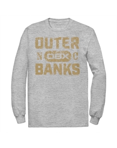 Мужская футболка Outer Banks с графическим логотипом золотого оттенка Licensed character