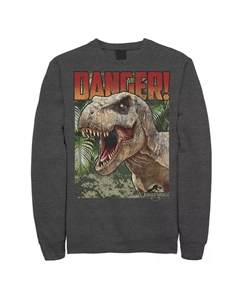 Мужской флисовый пуловер с ретро-плакатом Jurassic World Danger T-Rex Licensed character