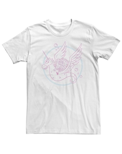 Мужская футболка с контуром розового оттенка «Губка Боб Морской единорог» Licensed character