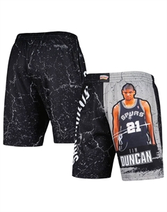 Мужские шорты Tim Duncan Black San Antonio Spurs Hardwood Classics Player Burst Mitchell and ness