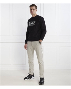 Свитшот мужской с большим логотипом бренда, черный Ea7
