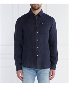Льняная рубашка Regular Fit, темно-синий Napapijri