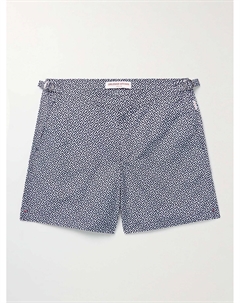 Прямые плавки средней длины Bulldog с принтом, синий Orlebar brown