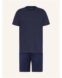 Короткая пижама casual essentials, темно-синий/белый Schiesser