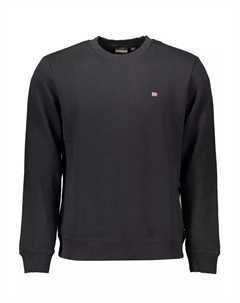 Свитер с вышивкой из натурального хлопка, черный Napapijri