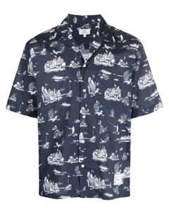 Рубашка с принтом, синий Woolrich