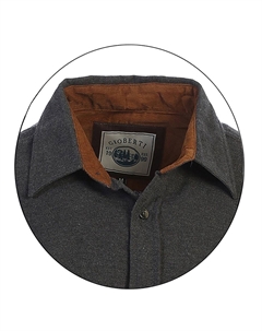 Мужская фланелевая рубашка в клетку с начесом из 100 % хлопка с вельветовым контрастом, цвет Heather Olive Gioberti