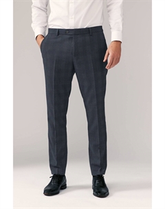 Узкие брюки в клетку, синий Next