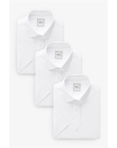 Рубашки с коротким рукавом, не требующие особого ухода, 3 упаковки, белый Next