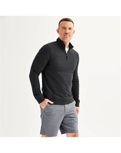 Мужской пуловер на каждый день из пике с молнией 1/4 и длинными рукавами, цвет Midnight Black Sonoma goods for life