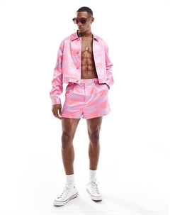 DESIGN Стильные широкие шорты в розовую клетку в тон Asos