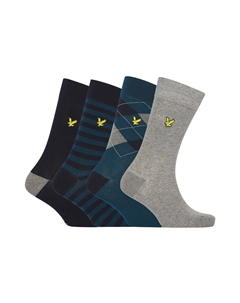 Носки Авраама подарочная коробка 4 шт, синий Lyle & scott
