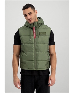 Жилет HOODED PUFFER, оливково-зеленый Alpha industries