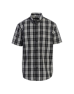 Мужская рубашка в клетку с коротким рукавом, цвет Black Gradient Gioberti