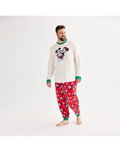 Большой и высокий пижамный верх и пижамные штаны Disney's Mickey Mouse от Jammies For Your Families, мультиколор Licensed character