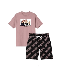 Мужской комплект пижамы для дзю-дзюцу кайсен юджи (верх и низ пижамы), розовый Licensed character