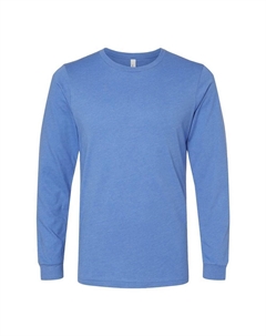 Футболка Bella + Canvas Heather из ПВХ с длинными рукавами, цвет Heather Columbia Blue Bella+canvas