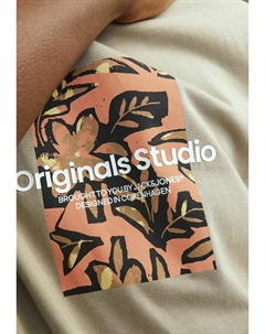 Футболка с принтом JORSEQUOIA TEE CREW NECK, мраморный оливково-зеленый Jack & jones