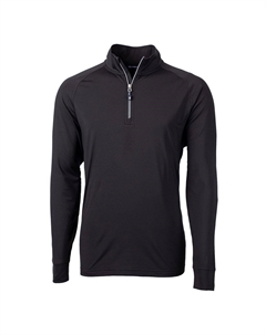 Мужской пуловер с молнией на четверть из эластичного материала Adapt Eco Knit, черный Cutter & buck