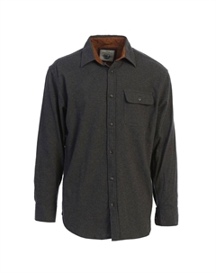 Мужская фланелевая рубашка в клетку с начесом из 100 % хлопка с вельветовым контрастом, цвет Charcoal Gioberti