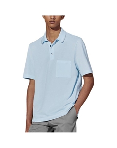 Рубашка поло мужская небесно-голубая Hermes, голубой Hermès