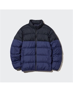 Ультралегкий пуховик 3D Cut Wide Quilt Color Block 2022, темно-синий Uniqlo