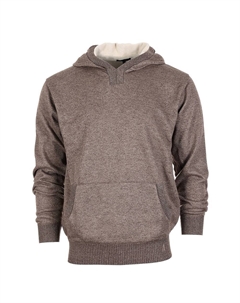 Мужской вязаный пуловер с капюшоном на мягкой бархатной подкладке, цвет Melange Camel Gioberti