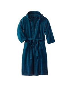 Мужской макси-халат из махрового велюра с капюшоном для больших и высоких размеров, цвет Midnight Teal Kingsize