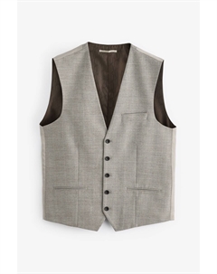 Жилет приталенного покроя в клетку, нейтральный Next