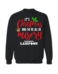 Мужской флисовый свитшот с рисунком Christmas Misery National Lampoon's Christmas Vacation, черный Licensed character