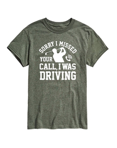 Мужская футболка с рисунком для гольфа «Извини, пропущенный звонок», зеленый Licensed character