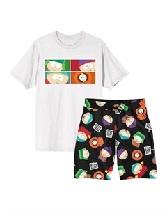 Мужской комплект для сна South Park из 2 предметов: пижамный топ и пижамные шорты, мультиколор Licensed character